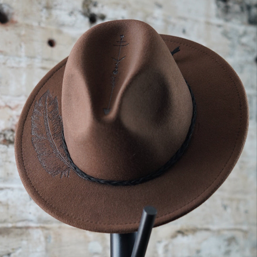 Fedora - Dark Brown - Feather