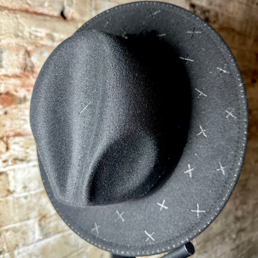 Fedora - Black - X Black Chiffon